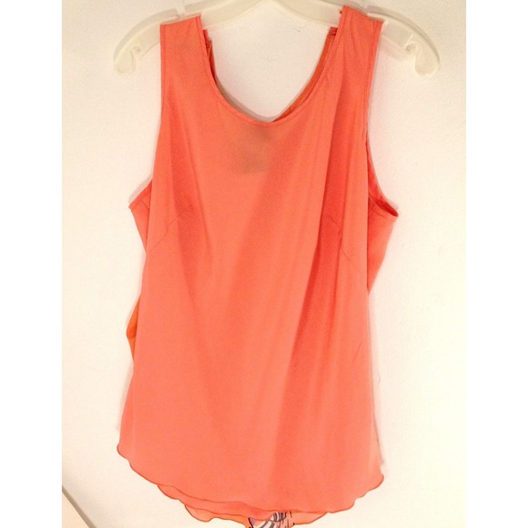 Mixit Woman's Blouse Top Sheer Peach Sleeveless Fancy Back Size M - Picture 2 of 11